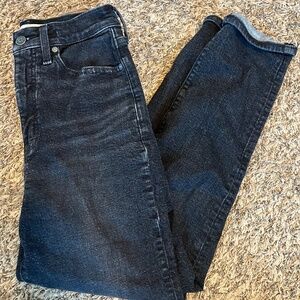 Madewell the perfect jean black denim straight leg jeans size 25